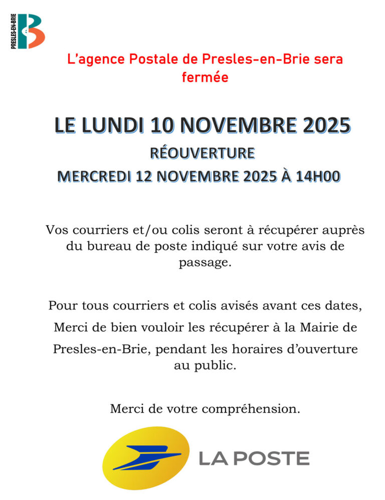 Fermeture de l’agence Postale